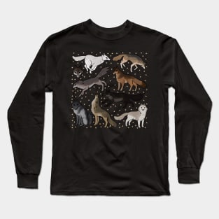 Cute wolves illustration Long Sleeve T-Shirt
